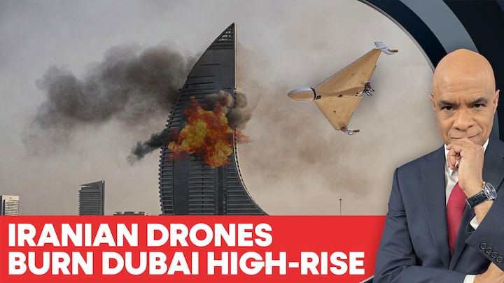 Dubai High-Rise In Creek Harbour Engulfs in Fire After Iranian Drone Strike | Firstpost America 