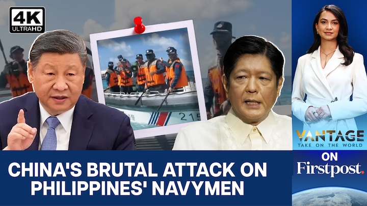 Chinese Coast Guard Fights Philippines' Navy Crew with Batons | Vantage on Firstpost Chinese Coast Guard Fights Philippines' Navy Crew with Batons | Vantage on Firstpost