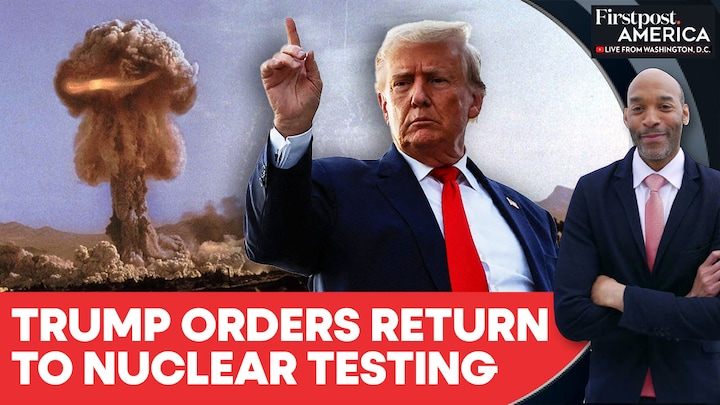 Trump Orders Pentagon to Resume Nuclear Tests Over Russia, China Moves | Firstpost America Firstpost Image